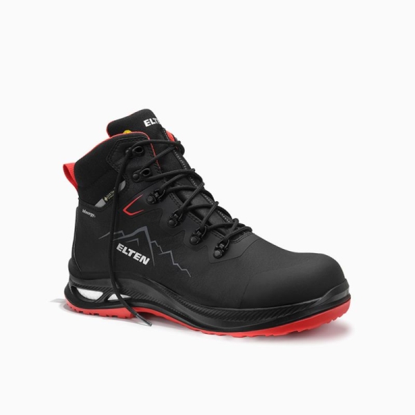 ELTEN Sicherheitsschnürstiefel, NOLAN XXG GTX® black-red Mid ESD S3S WR