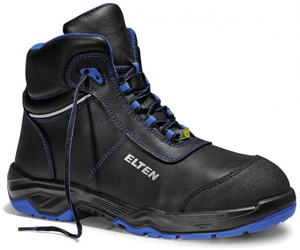 ELTEN-Footwear, S3-Arbeits-Berufs-Sicherheits-Schuhe, Schnürstiefel, REACTION blue Mid, ESD, schwarz/blau
