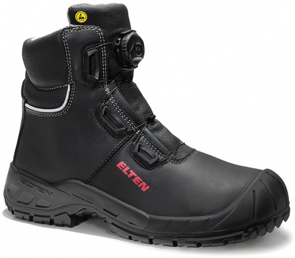 ELTEN-Footwear, S3-SAFETY GRIP-Arbeits-Berufs-Sicherheits-Schuhe, Hochschuhe, LAURENZO Boa Mid, ESD, schwarz