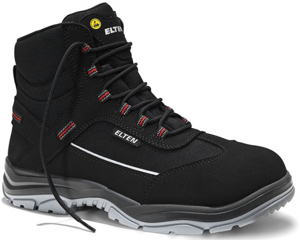 ELTEN-Footwear, S3-ERGO-ACTIVE-Arbeits-Berufs-Sicherheits-Schuhe, Hochschuhe, MATTHEW Mid, ESD, Fußtyp 2, schwarz
