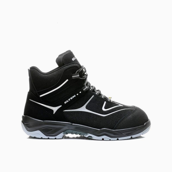 ELTEN-Footwear, S3-Arbeits-Berufs-Sicherheits-Schuhe, Hochschuhe, HORIZON MID, ESD, schwarz/grau