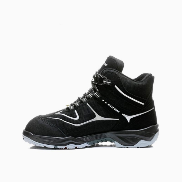 ELTEN-Footwear, S3-Arbeits-Berufs-Sicherheits-Schuhe, Hochschuhe, HORIZON MID, ESD, schwarz/grau