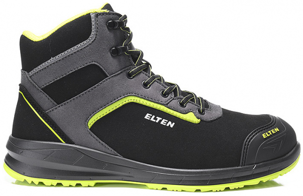 ELTEN-S3 Sicherheitshochschuhe, LOAN XXSports Pro black-lime Mid, ESD, schwarz/lime