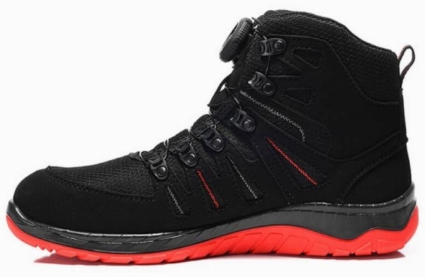 ELTEN-Footwear, S3-Arbeits-Berufs-Sicherheits-Schuhe, Hochschuhe, MADDOX BOA® Mid, ESD, schwarz-rot
