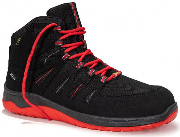 ELTEN-Footwear, S3-Arbeits-Berufs-Sicherheits-Schuhe, Hochschuhe, MADDOX GTX W Mid, ESD, CI schwarz-rot