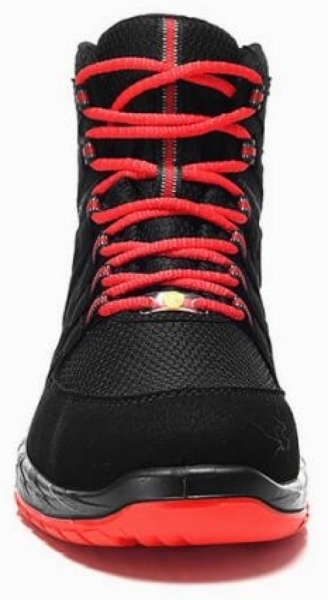 ELTEN-Footwear, S3-Arbeits-Berufs-Sicherheits-Schuhe, Schnürstiefel, MADDOX black-red Mid, ESD, schwarz/rot