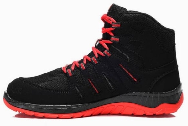ELTEN-Footwear, S3-Arbeits-Berufs-Sicherheits-Schuhe, Schnürstiefel, MADDOX black-red Mid, ESD, schwarz/rot