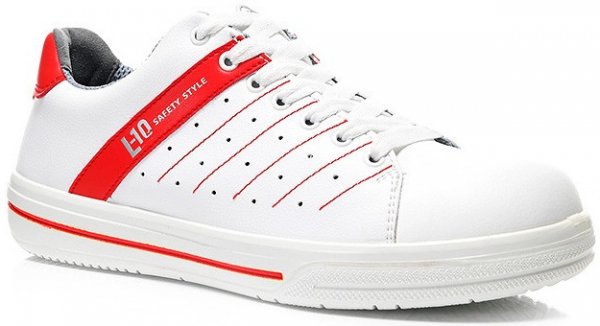 ELTEN-Footwear, O1-Berufsschuhe, NORRIS WHITE-RED LOW, halbhoch, ESD, rot/weiß