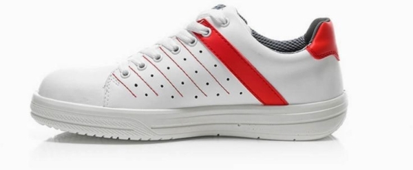ELTEN-Footwear, O1-Berufsschuhe, NORRIS WHITE-RED LOW, halbhoch, ESD, rot/weiß