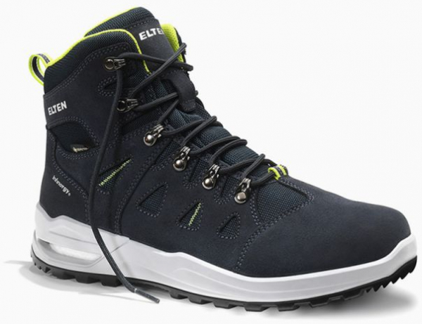 ELTEN-Berufsstiefel RILEY XXF GTX blue-lime Mid ESD O2 WR CI