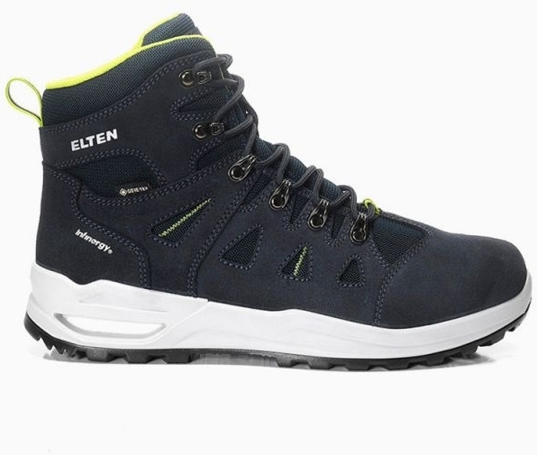 ELTEN-Berufsstiefel RILEY XXF GTX blue-lime Mid ESD O2 WR CI