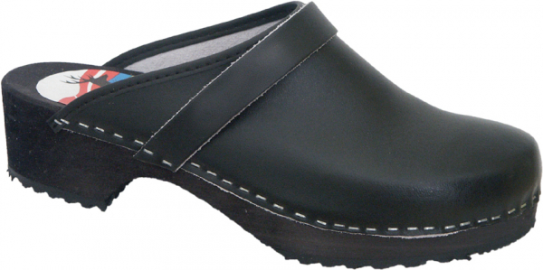 SANITA-Footwear, Arbeits-Berufs-Holz-Clogs, Ferse offen, schwarz