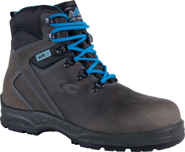 Cofra-TAMBORA GREY, HOCHSCHUH NUBUKLEDER GRAU/TüRKIS STOFF