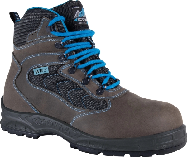 Cofra-YASUR GREY, HOCHSCHUH NUBUKLEDER-NYLON GRAU/TüRKIS STOFF