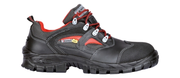 COFRA-HYMIR S3 ESD SRC, Sicherheitshalbschuhe, schwarz/rot