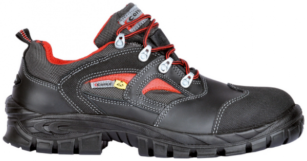COFRA-HYMIR S3 ESD SRC, Sicherheitshalbschuhe, schwarz/rot