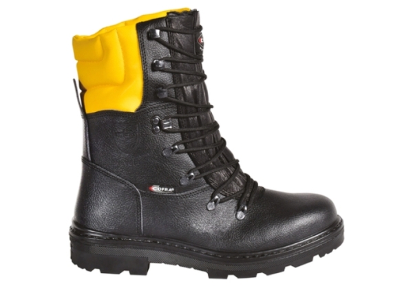 COFRA-WOODSMAN BIS, A, E, P, FO, WRU, SRC, Sicherheitsstiefel, schwarz/gelb