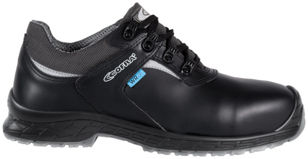 COFRA- S7S-Sicherheitshalbschuh CI LG SC FO SR, ALLIER, Leder, schwarz/grauer Stoff