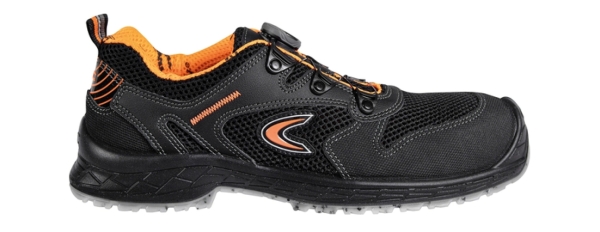 COFRA- S1 PS-Sicherheitshalbschuh ESD, TERAM, Nylon-Leder, schwarz/oranger Stoff