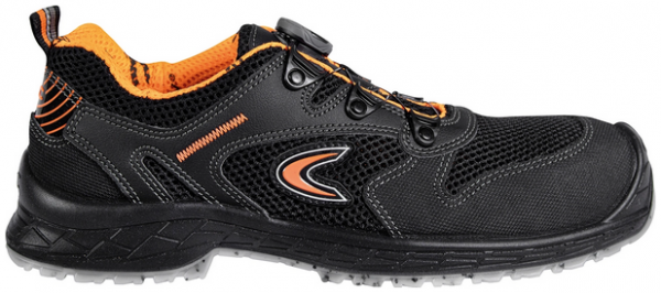 COFRA- S1 PS-Sicherheitshalbschuh ESD, TERAM, Nylon-Leder, schwarz/oranger Stoff
