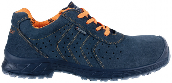 COFRA- S1 PS-Sicherheitshalbschuh LG SC FO SR, SCUIDO, velourleder, blau/oranger Stoff