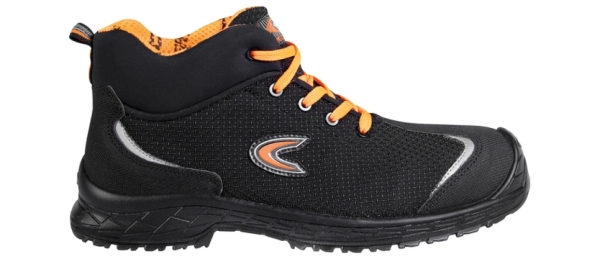 COFRA- S3S-Sicherheitshochschuhe, JAMMING, Nylon Leder, schwarz/oranger Stoff