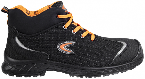 COFRA- S3S-Sicherheitshochschuhe, JAMMING, Nylon Leder, schwarz/oranger Stoff