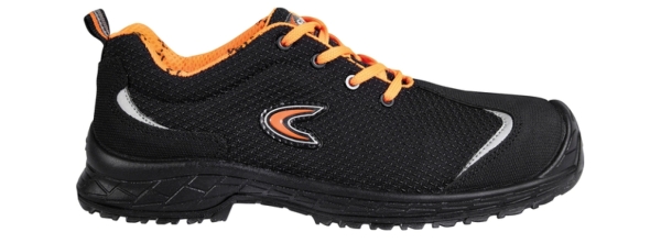 COFRA- S3S-Sicherheitshalbschuh, OVERGRIP, Nylon Leder, schwarz/oranger Stoff