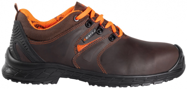 COFRA- S3S-Sicherheitshalbschuhe CI LG SC FO, DONEC, Nubukleder, braun/oranger Stoff