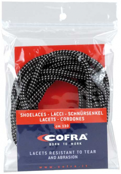 COFRA-KNOT NERO/PERLA, Schnürsenkel, 90 cm, schwarz/grau