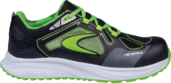 Cofra-VOLATILITY ESD S1 PS HRO FO SR, HALBSCHUH MICROFASER-NYLON SCHWARZ/HELL GRUNER STOFF/FPT/ESD