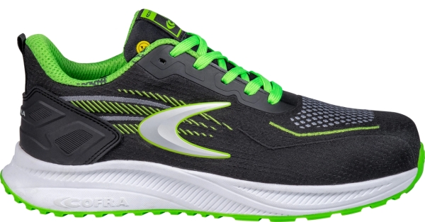 Cofra-ATOM ESD S3S HRO FO SR, HALBSCHUH NYLON SCHWARZ-HELL GRUN/HELL GRUNER STOFF/FPT/ESD