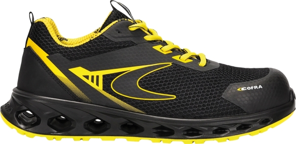 Cofra-GAIT ESD S1 PS FO SR, HALBSCHUH NYLON SCHWARZ/GELBER STOFF/FPT ZWISCHENSOHLE/ESD