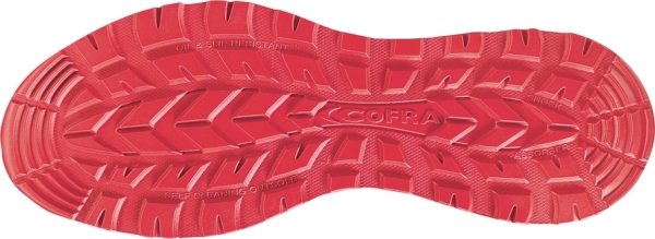 Cofra-VASTNESS ESD S1 PS FO SR, HALBSCHUH NYLON SCHWARZ/ROTER STOFF/FPT ZWISCHENSOHLE/ESD
