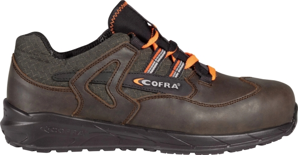 Cofra-FUNCTIONAL S3S CI FO SR, HALBSCHUH NUBUKLEDER BRAUN/SCHWARZER STOFF/APT ZWISCHENSOHLE