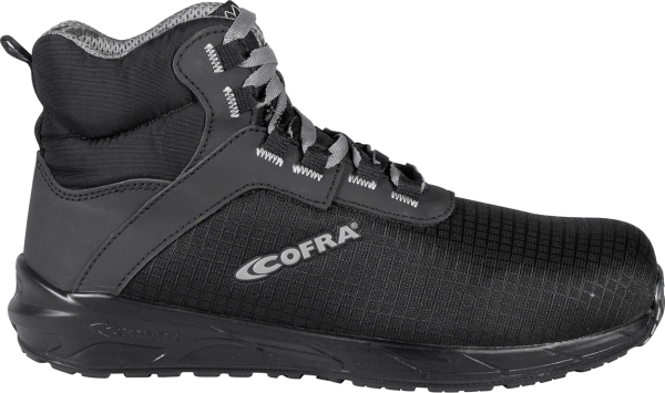 Cofra-DURABILITY ESD S3S FO SR, HOCHSCHUH NYLON SCHWARZ/GRAUER STOFF/APT ZWISCHENSOHLE/ESD