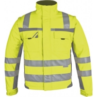 PKA-Klöcker-Warnschutz, Winter-Warn-Schutz-Softshell Jacke, ca. 280g/qm, gelb/grau