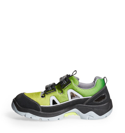 ABEBA-Footwear, Anatom-S1P-Damen- u. Herren-Arbeits-Berufs-Sicherheits-Schuhe, Klettschuhe, elb/grün
