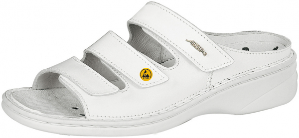 ABEBA-Footwear, Damen-Arbeits-Berufs-Sicherheits-Pantoletten, Reflexor XXL-Weite ESD-gerecht 36902 weiß