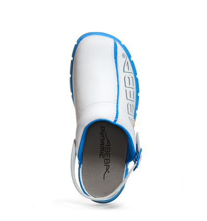 ABEBA-Footwear, Damen-und Herren-Arbeits-Berufs-Sicherheits-Clogs, Dynamic ESD gerecht 37312 weiß/blau