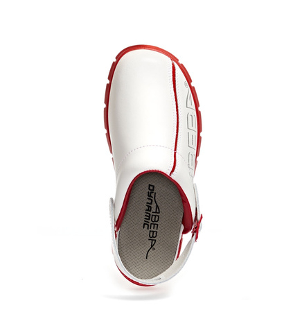 ABEBA-Footwear, Damen-und Herren-Arbeits-Berufs-Sicherheits-Clogs, Dynamic ESD gerecht 37313 weiß/rot