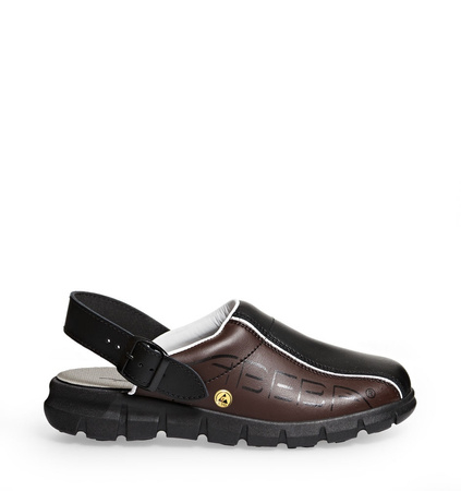 ABEBA-Footwear, Damen-und Herren-Arbeits-Berufs-Sicherheits-Clogs, Dynamic ESD gerecht 37315 schwarz/braun
