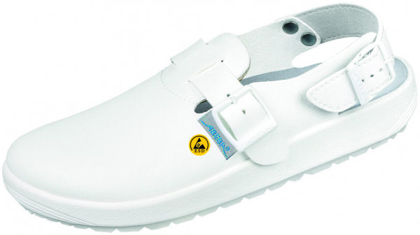 ABEBA-Footwear, OB-A-micro-Damen-und Herren-Arbeits-Berufs-Sicherheits-Clogs, ESD, weiß