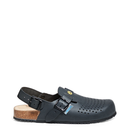 ABEBA-Footwear, Damen-und Herren-Arbeits-Berufs-Sicherheits-Clogs, Nature mit Korkfußbett 4045 marine