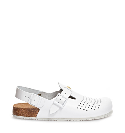 ABEBA-Footwear, Damen-und Herren-Arbeits-Berufs-Sicherheits-Clogs, Nature 4050 weiß