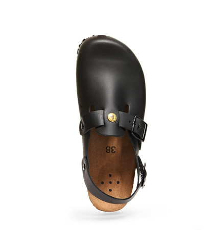 ABEBA-Footwear, Damen-und Herren-Arbeits-Berufs-Sicherheits-Clogs, Nature mit Korkfußbett 4055 schwarz