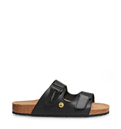 ABEBA-Footwear, Damen-und Herren-Arbeits-Berufs-Sicherheits-Pantoletten, Nature mit Korkfußbett 4085 schwarz