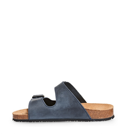 ABEBA-Footwear, Damen-und Herren-Arbeits-Berufs-Sicherheits-Pantoletten, Nature mit Korkfußbett 4086 blau