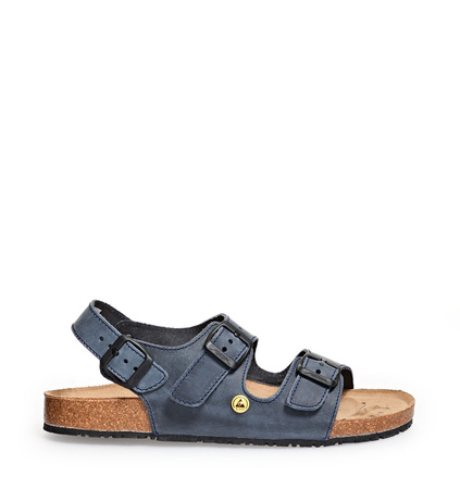 ABEBA-Footwear, Damen- und Herren-Arbeits-Berufs-Sicherheits-Sandalen, Sandaletten, Nature mit Korkfußbett 4096 ocean