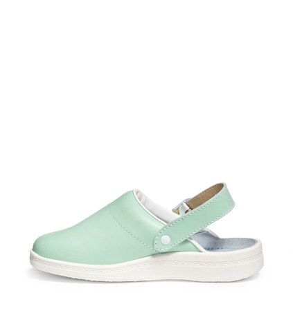 ABEBA-Footwear, Damen-Arbeits-Berufs-Sicherheits-Clogs, Original 7091 mint/weiß